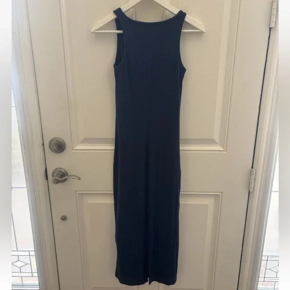 Quince Navy Tencel Rib Knit Sleeveless Dress Small - Picture 9 of 12